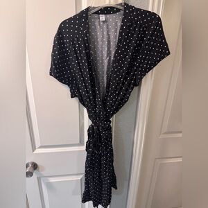 Old Navy Black and White Polka Dot Midi Dress